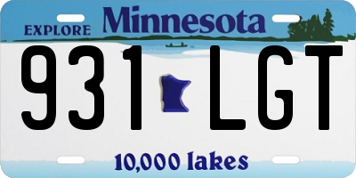 MN license plate 931LGT