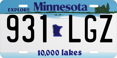 MN license plate 931LGZ