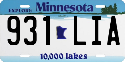 MN license plate 931LIA