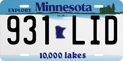 MN license plate 931LID