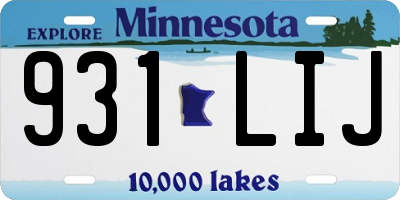 MN license plate 931LIJ