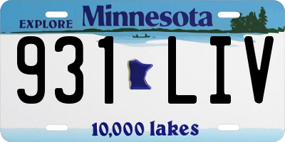 MN license plate 931LIV