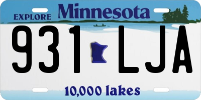 MN license plate 931LJA