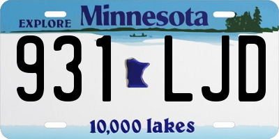 MN license plate 931LJD