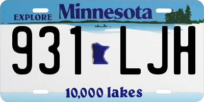 MN license plate 931LJH