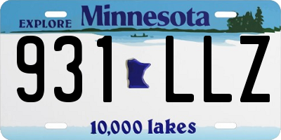 MN license plate 931LLZ