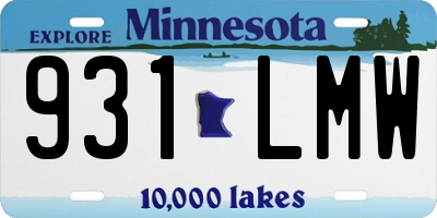 MN license plate 931LMW