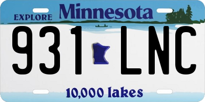 MN license plate 931LNC
