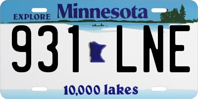 MN license plate 931LNE
