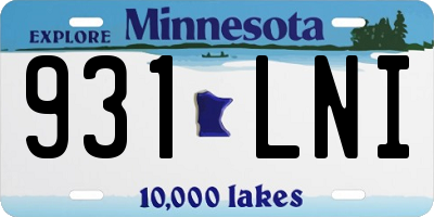 MN license plate 931LNI
