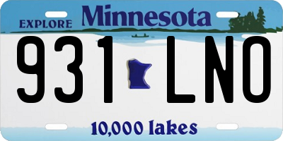 MN license plate 931LNO