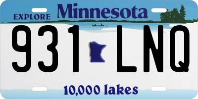 MN license plate 931LNQ