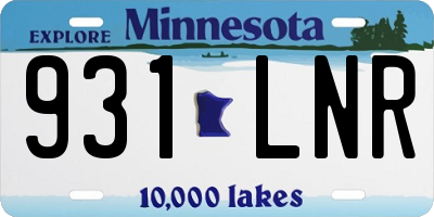 MN license plate 931LNR