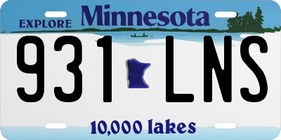 MN license plate 931LNS