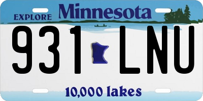 MN license plate 931LNU