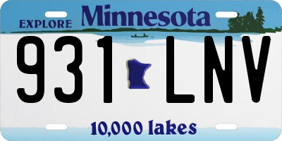 MN license plate 931LNV