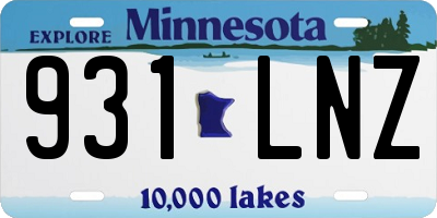 MN license plate 931LNZ