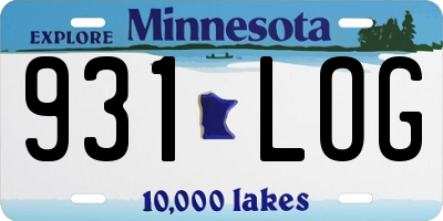 MN license plate 931LOG