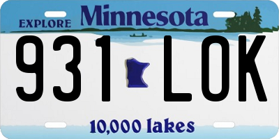 MN license plate 931LOK