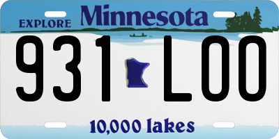 MN license plate 931LOO