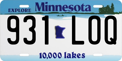 MN license plate 931LOQ