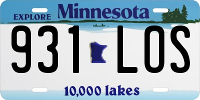 MN license plate 931LOS