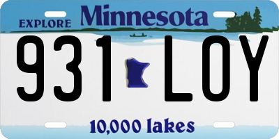 MN license plate 931LOY