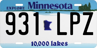 MN license plate 931LPZ