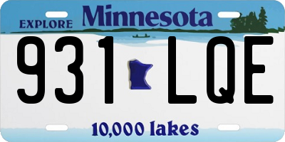 MN license plate 931LQE