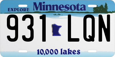 MN license plate 931LQN