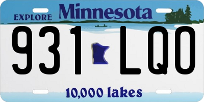 MN license plate 931LQO