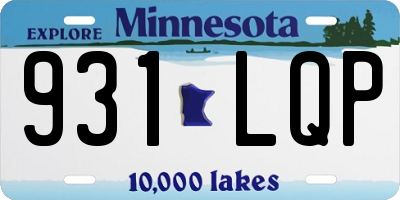 MN license plate 931LQP