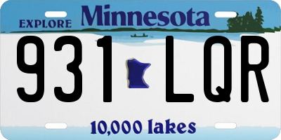 MN license plate 931LQR