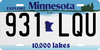 MN license plate 931LQU