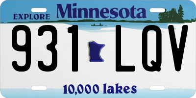 MN license plate 931LQV