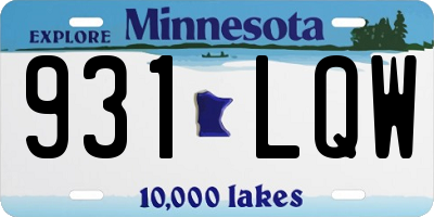 MN license plate 931LQW
