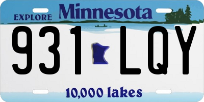 MN license plate 931LQY