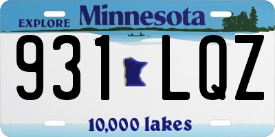 MN license plate 931LQZ