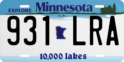 MN license plate 931LRA