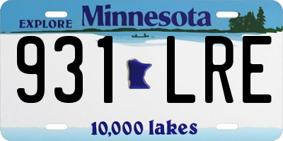 MN license plate 931LRE