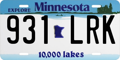 MN license plate 931LRK