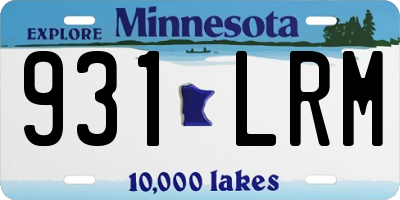 MN license plate 931LRM