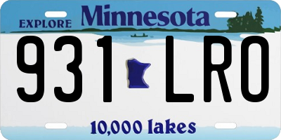 MN license plate 931LRO