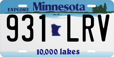 MN license plate 931LRV