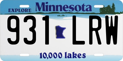 MN license plate 931LRW