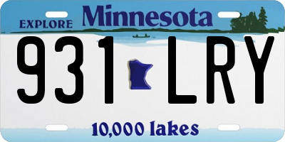 MN license plate 931LRY
