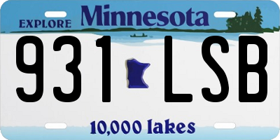 MN license plate 931LSB