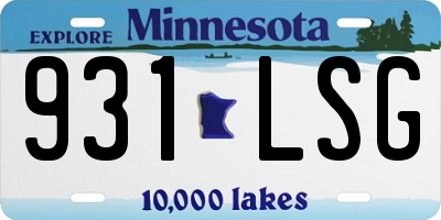MN license plate 931LSG