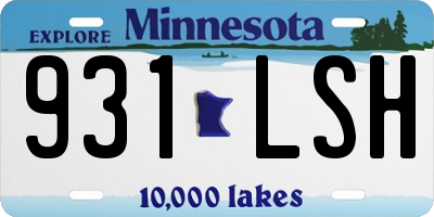 MN license plate 931LSH
