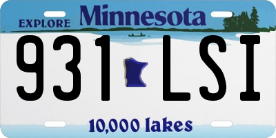 MN license plate 931LSI